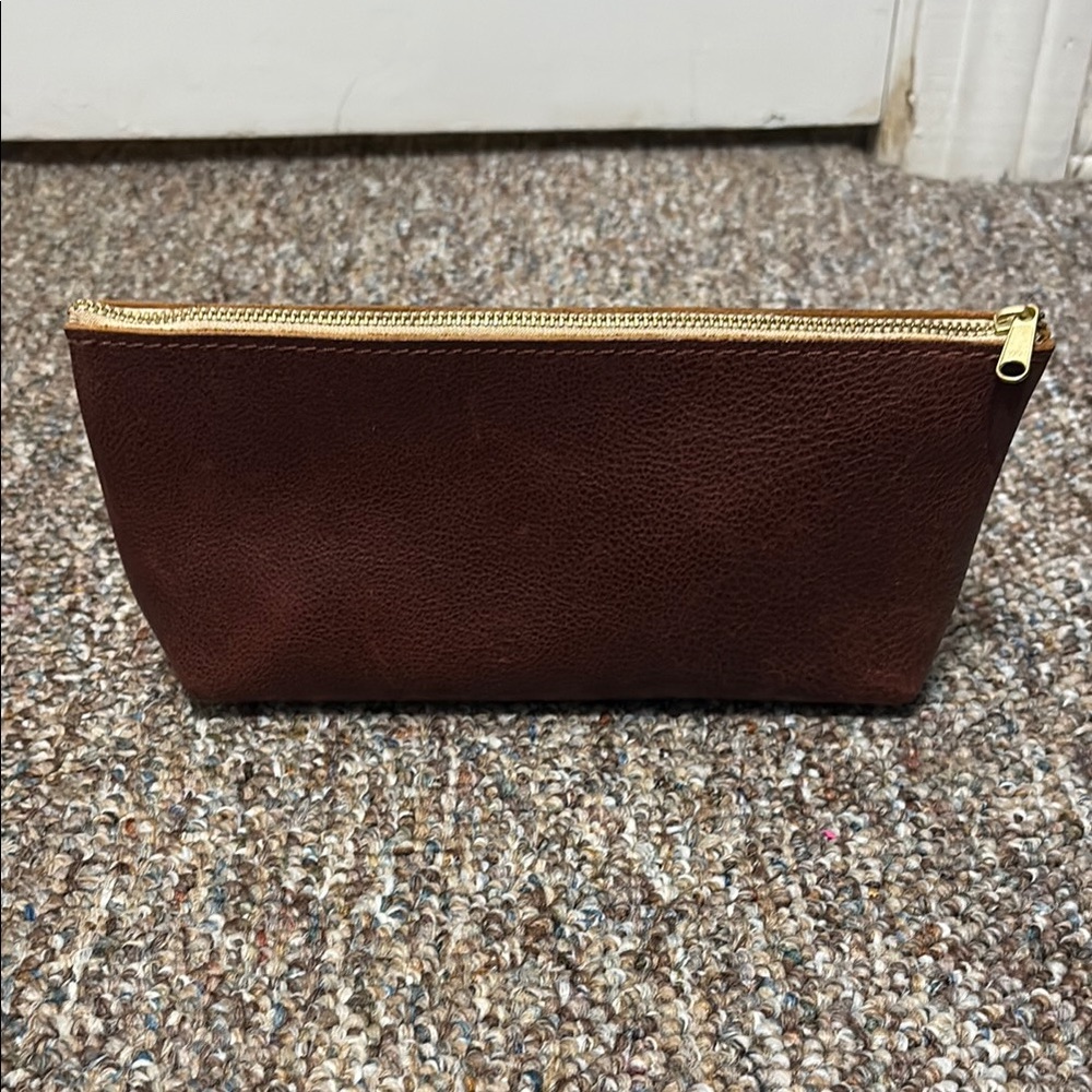 Portland Leather Brown Cosmetic Bag